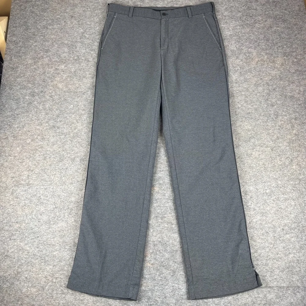 Nike Golf Dri Fit Chino Pants Pockets Nylon Stretch Gray Mens 33x32